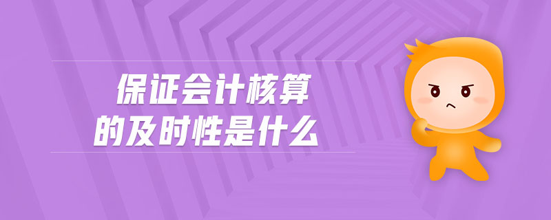 保證會(huì)計(jì)核算的及時(shí)性是什么