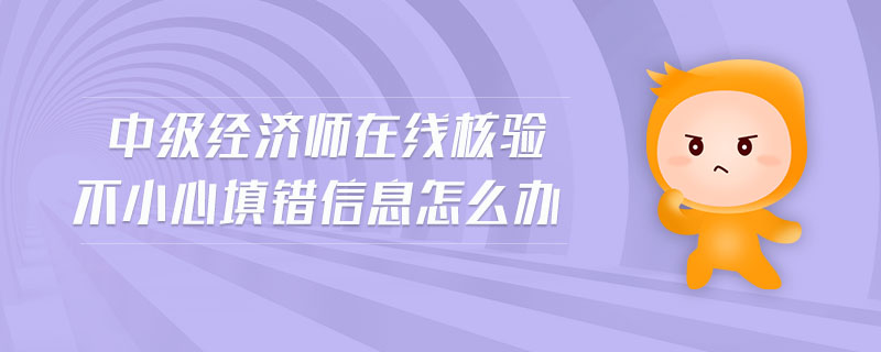 中級經(jīng)濟師在線核驗不小心填錯信息怎么辦