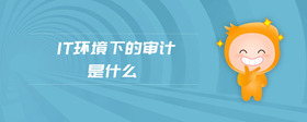 IT環(huán)境下的審計是什么