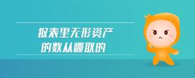 報(bào)表里無形資產(chǎn)的數(shù)從哪取的