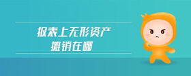 報(bào)表上無形資產(chǎn)攤銷在哪