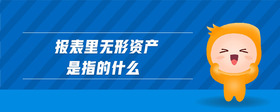 報表里無形資產是指的什么