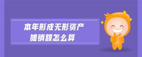 本年形成無(wú)形資產(chǎn)攤銷(xiāo)額怎么算