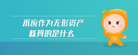 不應(yīng)作為無(wú)形資產(chǎn)核算的是什么