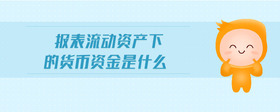 報表流動資產(chǎn)下的貨幣資金是什么