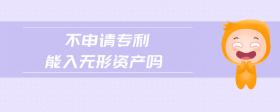 不申請(qǐng)專利能入無形資產(chǎn)嗎