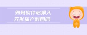 財(cái)務(wù)軟件必須入無形資產(chǎn)科目嗎