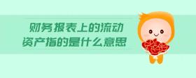 財(cái)務(wù)報(bào)表上的流動(dòng)資產(chǎn)指的是什么意思