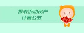 報(bào)表流動(dòng)資產(chǎn)計(jì)算公式