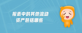 報(bào)表中的其他流動(dòng)資產(chǎn)包括哪些