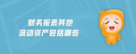財(cái)務(wù)報(bào)表其他流動(dòng)資產(chǎn)包括哪些