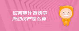 財(cái)務(wù)審計(jì)報(bào)表中流動(dòng)資產(chǎn)怎么算