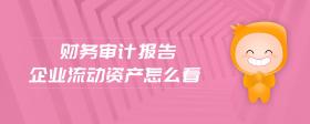 財(cái)務(wù)審計(jì)報(bào)告企業(yè)流動(dòng)資產(chǎn)怎么看