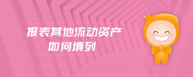 報(bào)表其他流動(dòng)資產(chǎn)如何填列