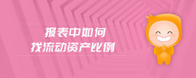 報(bào)表中如何找流動(dòng)資產(chǎn)比例