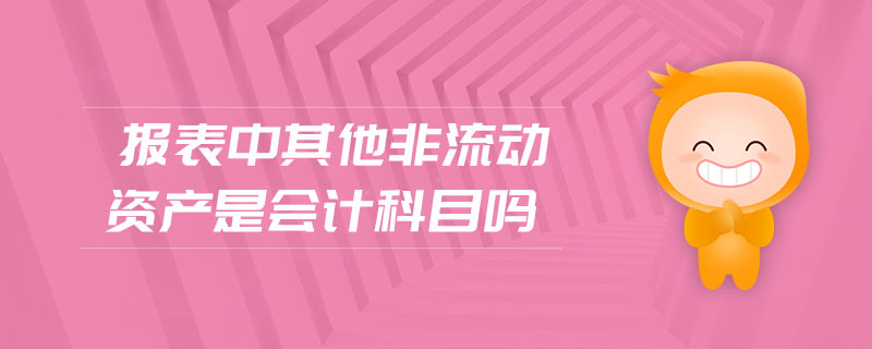 報(bào)表中其他非流動(dòng)資產(chǎn)是會(huì)計(jì)科目嗎