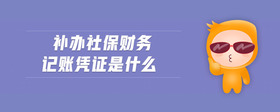 補辦社保財務記賬憑證是什么