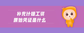 補充計提工資原始憑證是什么