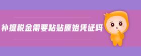 補提稅金需要粘貼原始憑證嗎