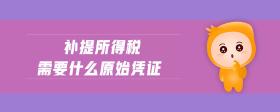 補提所得稅需要什么原始憑證