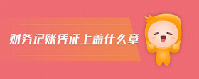 財(cái)務(wù)記賬憑證上蓋什么章