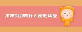 本年利潤(rùn)附什么原始憑證