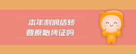 本年利潤(rùn)結(jié)轉(zhuǎn)要原始憑證嗎