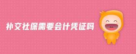 補(bǔ)交社保需要會(huì)計(jì)憑證嗎