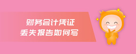 財務(wù)會計憑證丟失報告如何寫