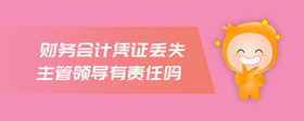 財務(wù)會計憑證丟失主管領(lǐng)導(dǎo)有責(zé)任嗎