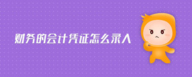 財務的會計憑證怎么錄入