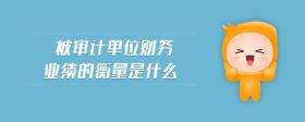 被審計單位財務業(yè)績的衡量是什么