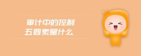 審計中的控制五要素是什么