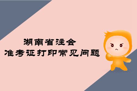 2019年湖南省注冊會計師準(zhǔn)考證打印常見問題有哪些？