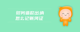 財務借款出納怎么記賬憑證