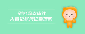 財務收支審計先看記賬憑證合理嗎