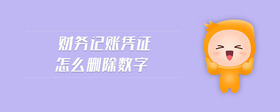 財(cái)務(wù)記賬憑證怎么刪除數(shù)字