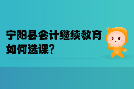 2019年山東省寧陽縣會計繼續(xù)教育如何選課？