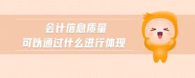 會(huì)計(jì)信息質(zhì)量可以通過什么進(jìn)行體現(xiàn)