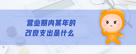 營業(yè)期內(nèi)某年的改良支出是什么