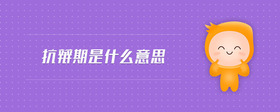 抗辯期是什么意思