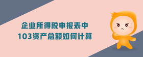 企業(yè)所得稅申報(bào)表中103資產(chǎn)總額如何計(jì)算