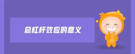 總杠桿效應(yīng)的意義