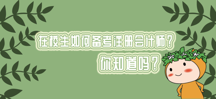 在校生如何備考注冊會計(jì)師？你知道嗎？