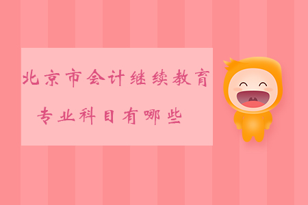 2019年北京市會計繼續(xù)教育專業(yè)科目有哪些？
