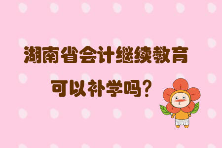 2019年湖南省會計人員繼續(xù)教育可以補學(xué)嗎？