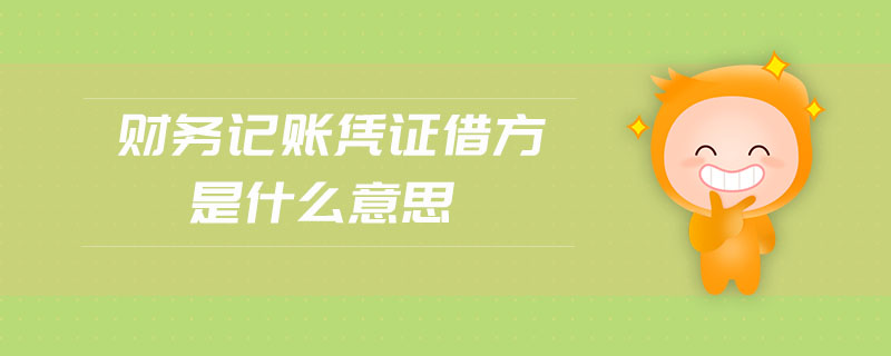 財務(wù)記賬憑證借方是什么意思