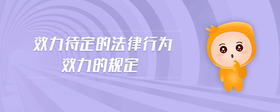 效力待定的法律行為效力的規(guī)定