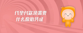 代墊付款項(xiàng)需要什么原始憑證