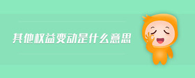 其他權(quán)益變動是什么意思